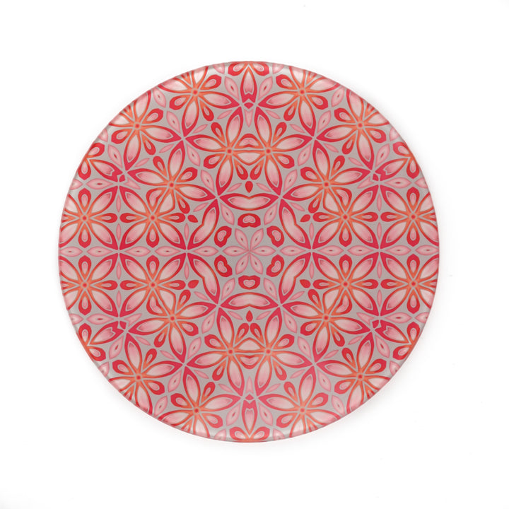 Pink Grey Orange Floral - Circular Worktop Protector