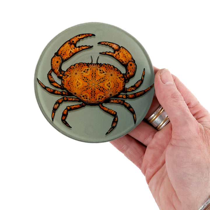 Crab Coaster Set - orange/dark grey