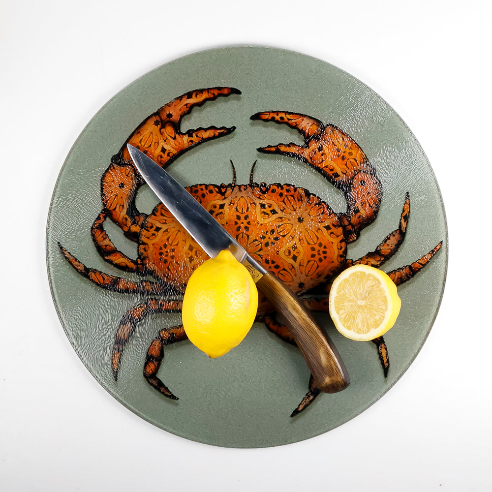 Crab on Dark Grey - Chopping Board (circular)