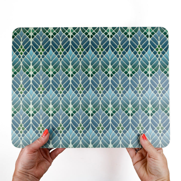 Interwoven Trees - XL Table Mat - Muted Green
