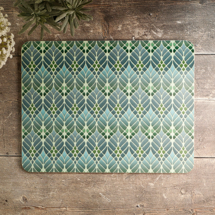 Interwoven Trees - XL Table Mat - Muted Green