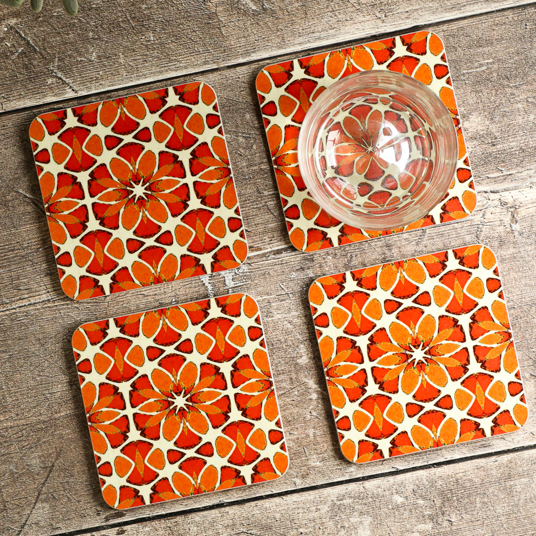 Moroccan Flower Placemat - Orange Apricot