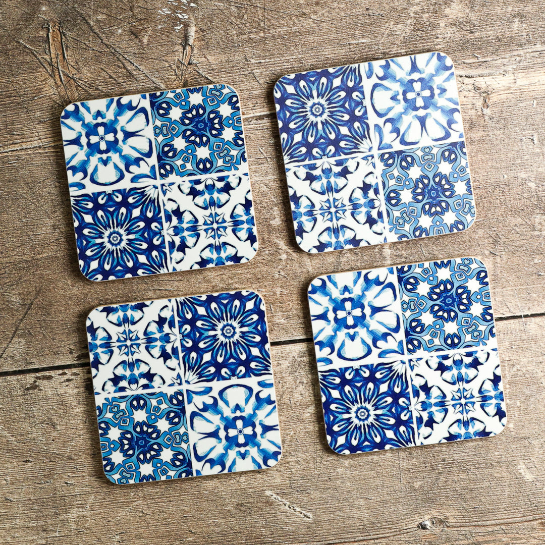 Mixed Tile Design Placemat - Blue &amp; White