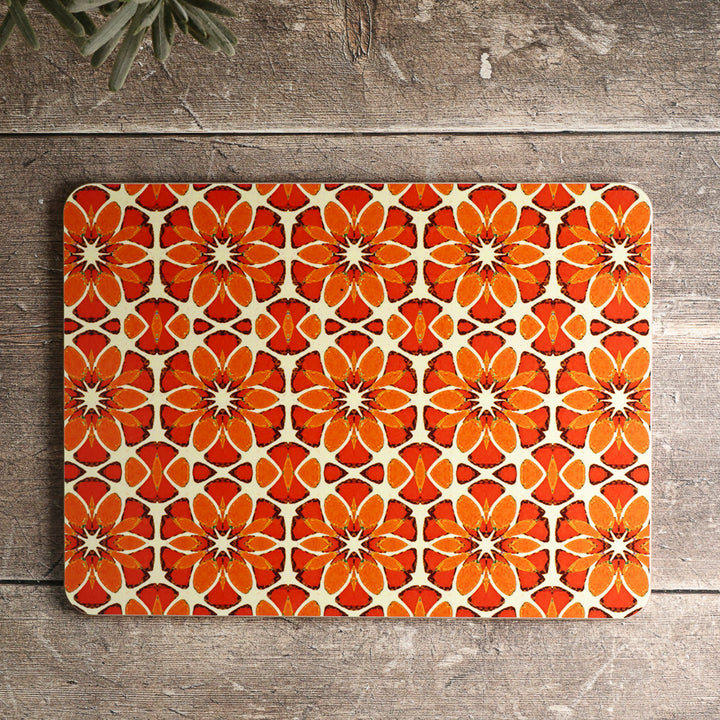 Moroccan Flower Placemat - Orange Apricot