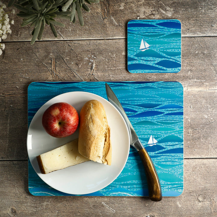 Caribbean Sailing Placemat - Blue Boats