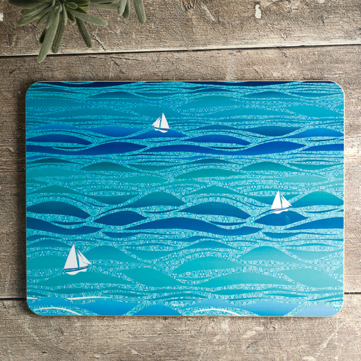 Caribbean Sailing Placemat - Blue Boats