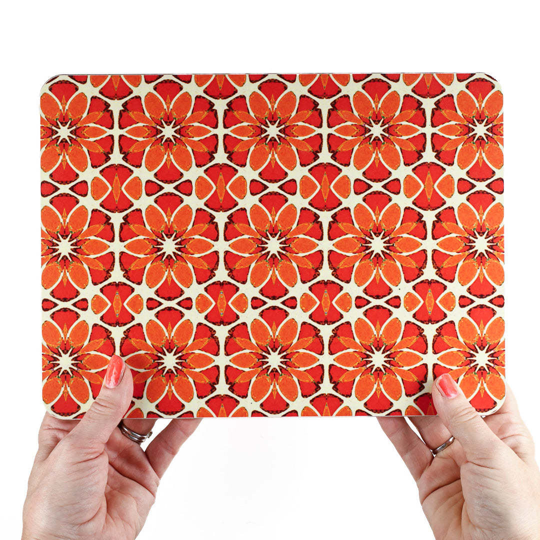 Moroccan Flower Placemat - Orange Apricot
