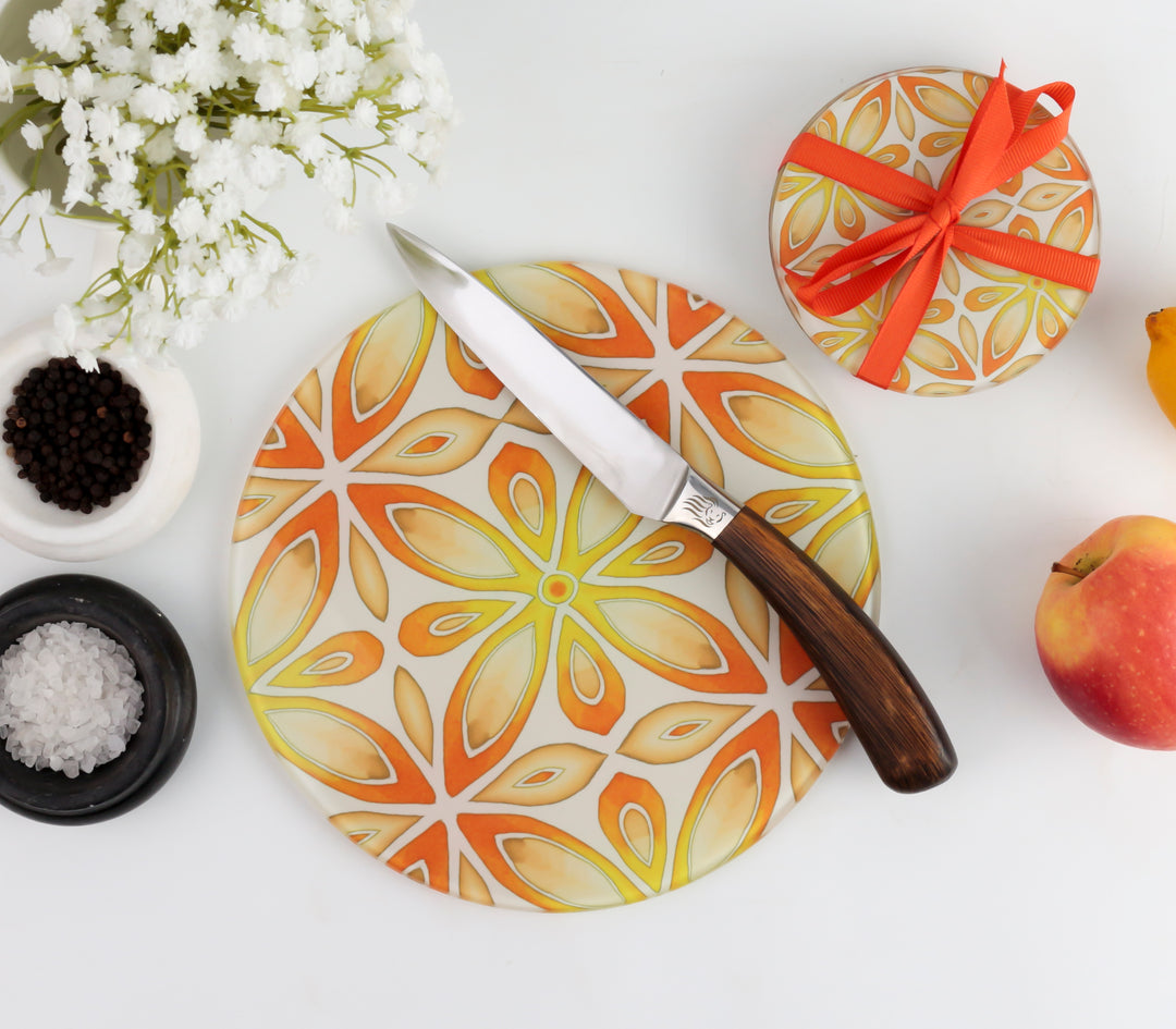 Orange / Yellow "Citrus" - Circular Worktop Protector