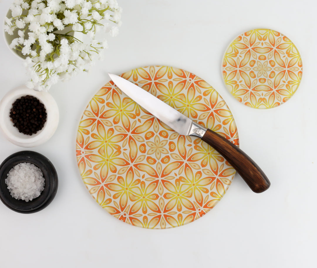 Orange / Yellow "Citrus" - Circular Worktop Protector