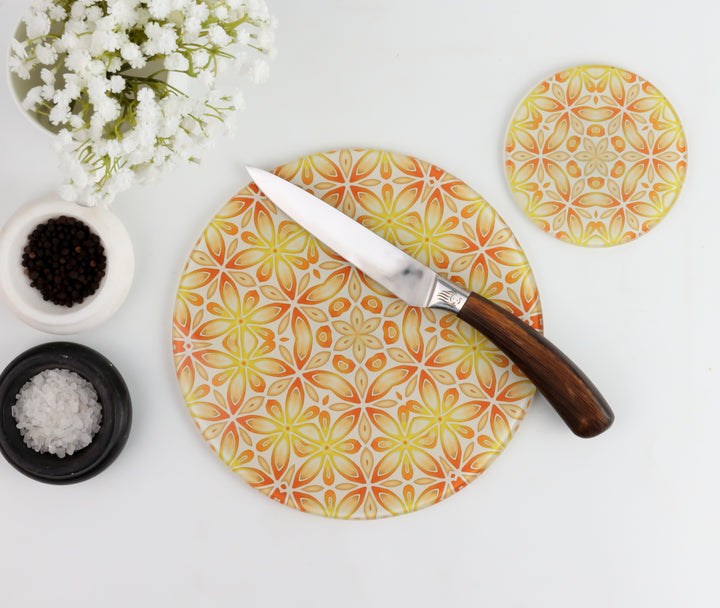 Orange / Yellow "Citrus" - Circular Worktop Protector