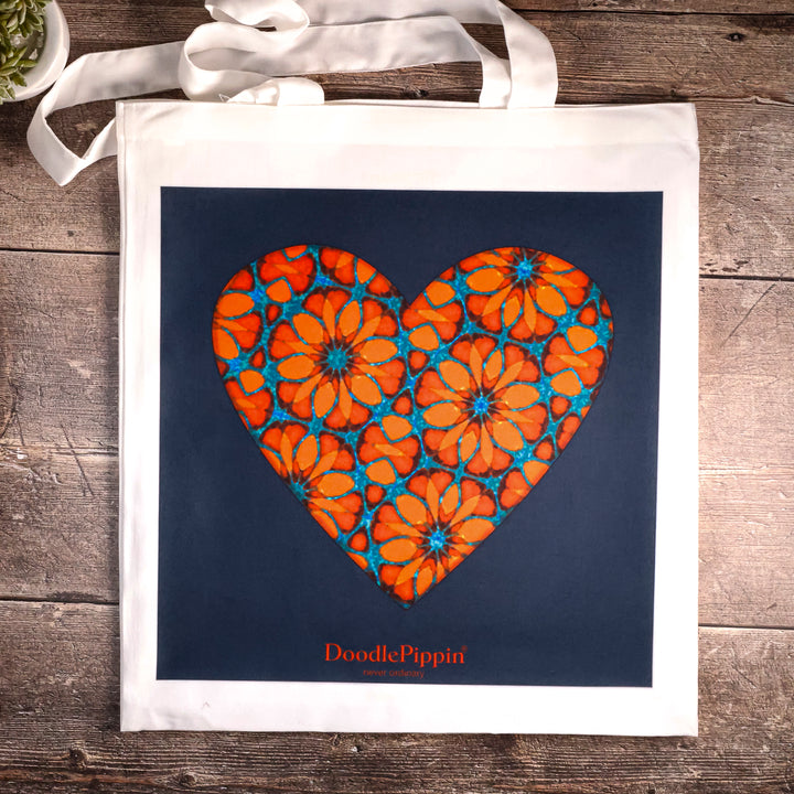 SALE - Moroccan Flower Heart Lightweight Bag - Dark Blue