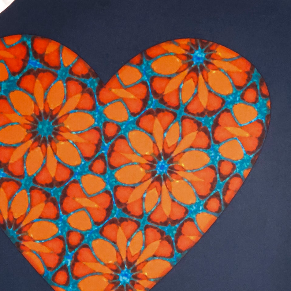 SALE - Moroccan Flower Heart Lightweight Bag - Dark Blue