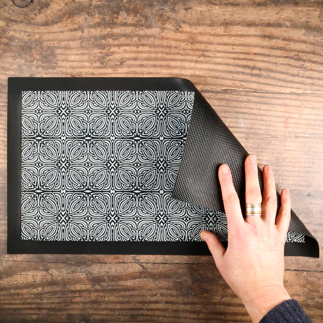 SALE - Black &amp; Grey Celtic Pet Food Placemat