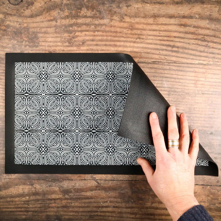 SALE - Black &amp; Grey Celtic Pet Food Placemat