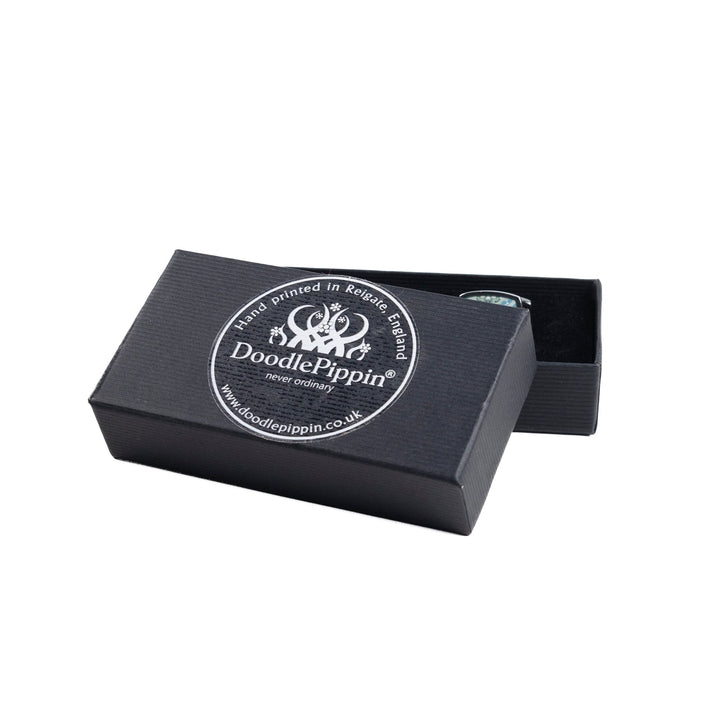 Black Bonefish Millefiori Inlay Cufflink Pair