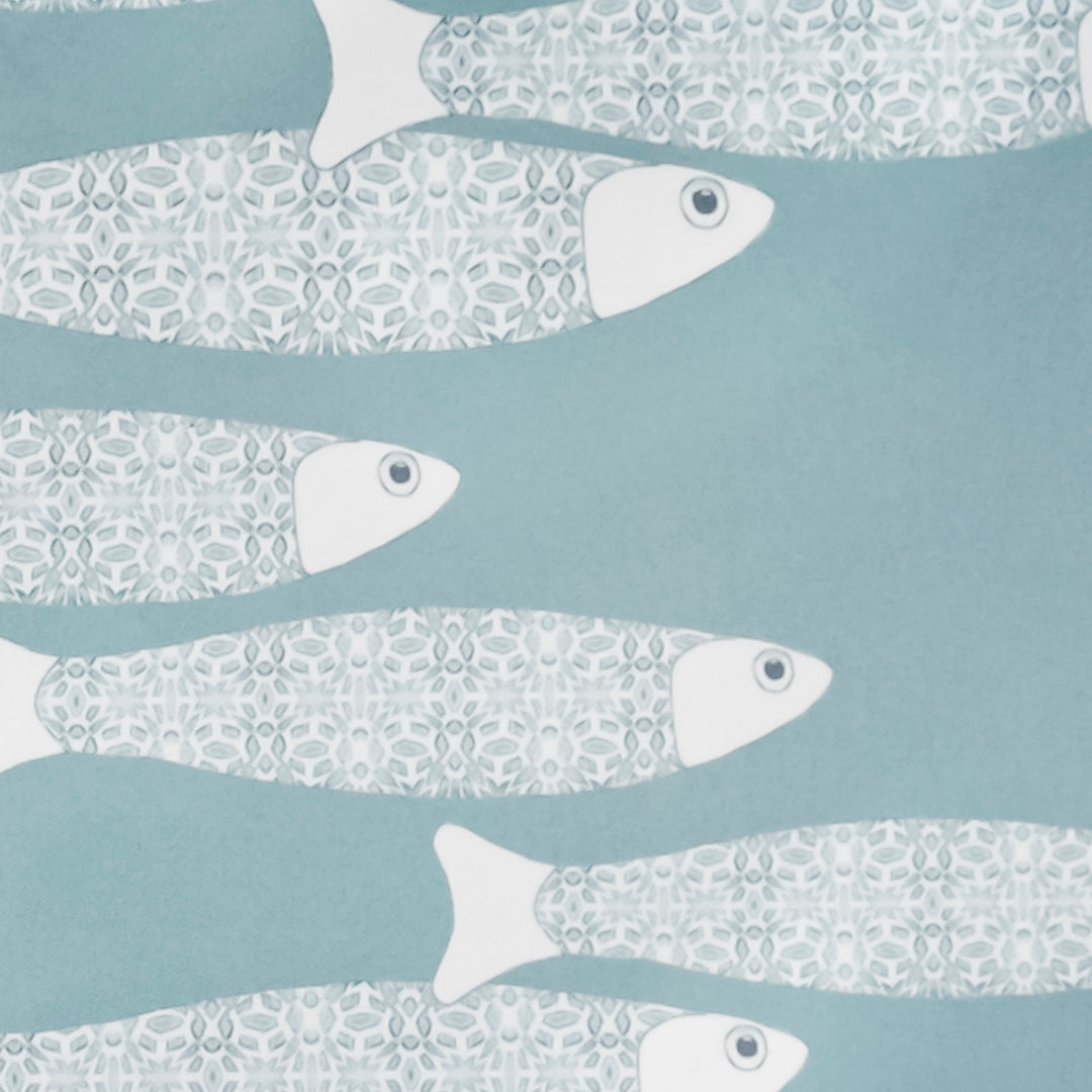 Grey Ocean Shoal Pet Food Mat