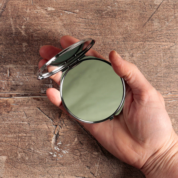Black and White Celtic Knot Compact Folding Mirror
