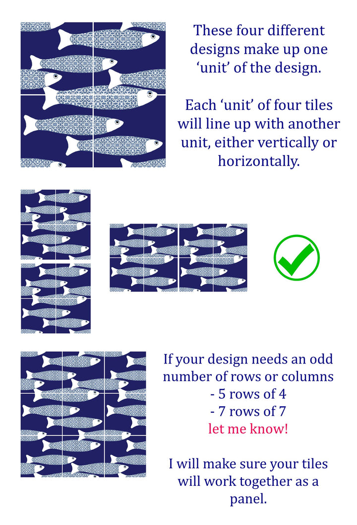 Ocean Shoal tile - Large Scale - Grey Blue - FIRED INK Version