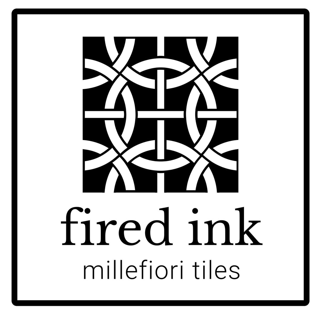"Turquoise Art Deco" tiles -  FIRED INK Version