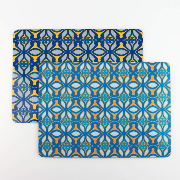 Blue turquoise orange placemat