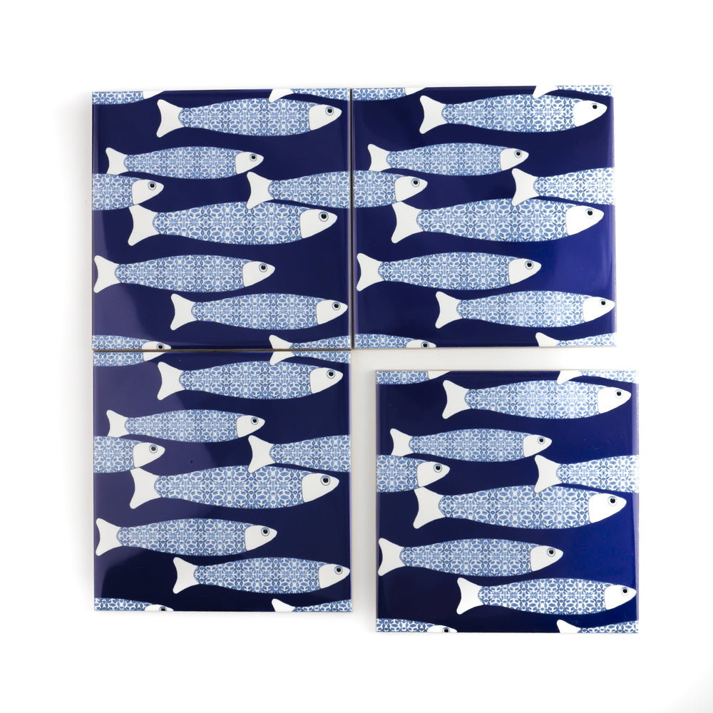 Ocean Shoal tile - Navy Blue