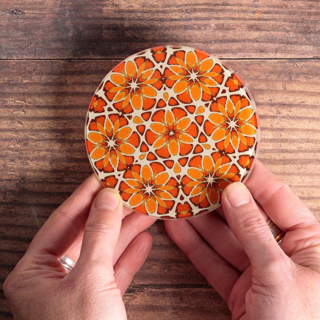 Moroccan Flower Coasters - Pink Apricot Orange