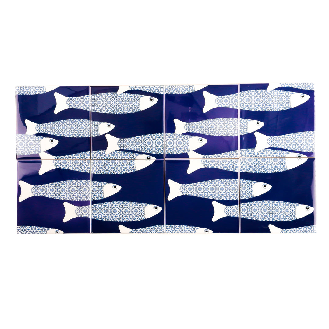 Ocean Shoal tile - Large Scale - Navy
